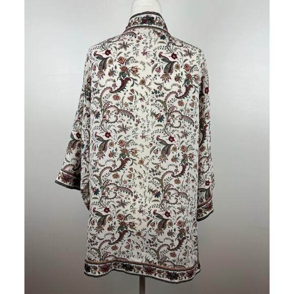 Max Studio Womens Multicolor Floral Kimono Sz S Boho Lightweight Hippie Festival - Picture 3 of 15